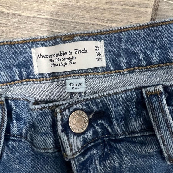 Abercrombie & Fitch Blue Straight Leg Jeans - Picture 3 of 4